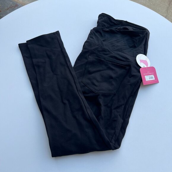 Isabel Maternity by Ingrid & Isabel Over Belly Ponte Maternity Pants Black XXL - Picture 2 of 6